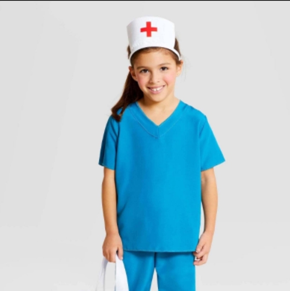 SMALL Hyde And Eek Medical Nurse Scrubs Uniform Halloween Child Costume - Picture 2 of 10